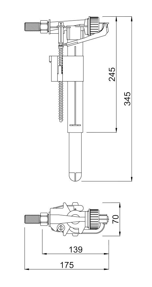 Ventil za punjenje HVK G 3/8 mesing