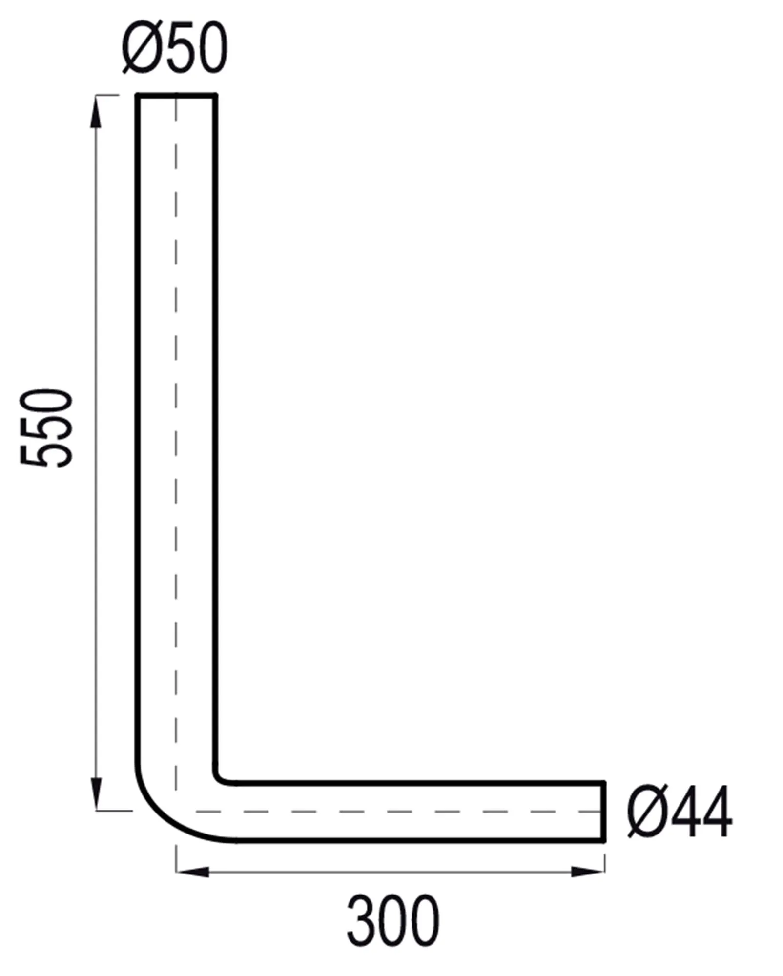 Koljeno 550 x 300 mm, bijela