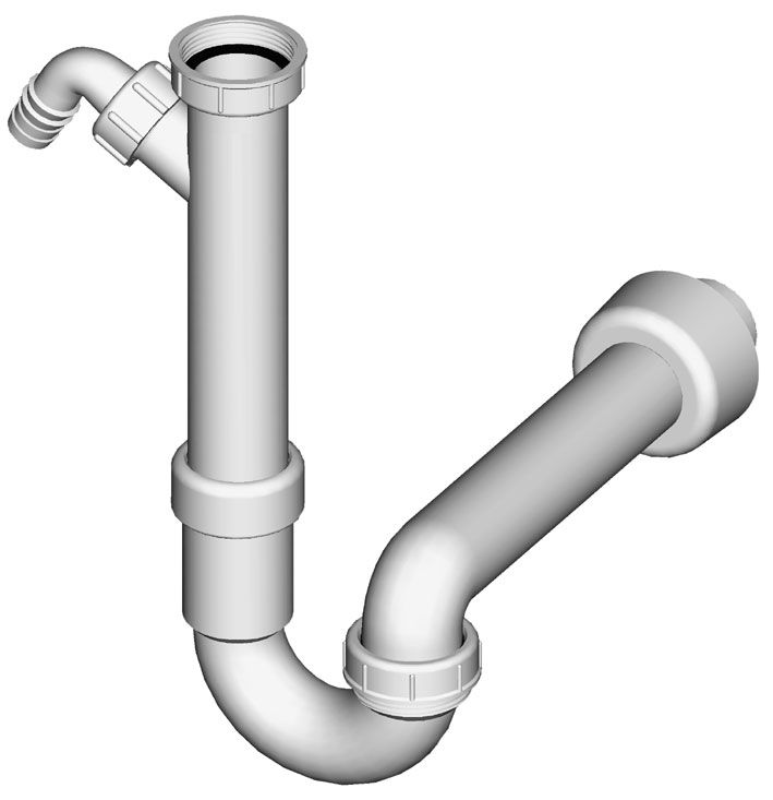Sifon za sudoper, jednodijelni, bez izljevnog ventila, odvodna cijev Ø 40 mm