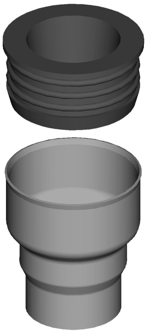 Dvostrani nastavak, brtva, guma, Ø 40/54 mm